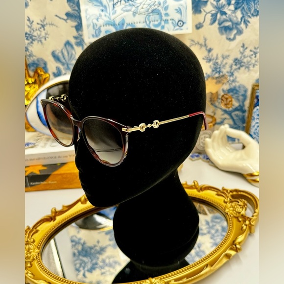 🆕 GUCCI 🧿 NWOT GG0885SA002 Acetate Cat Eye Horsebit Sunglasses, Brown Gradient - Picture 5 of 15